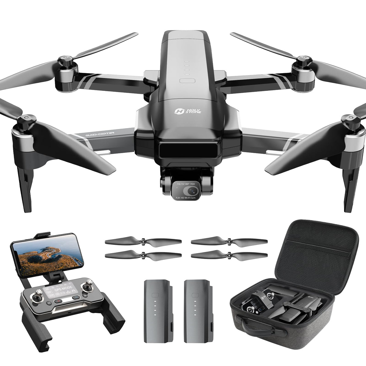 Holy Stone HS600 2Axis Gimbal Drones with 4K EIS Camera for Adults, I
